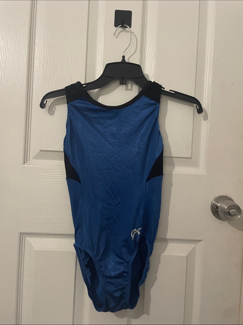 GK Blue and Black Girls' gymnastics leotard